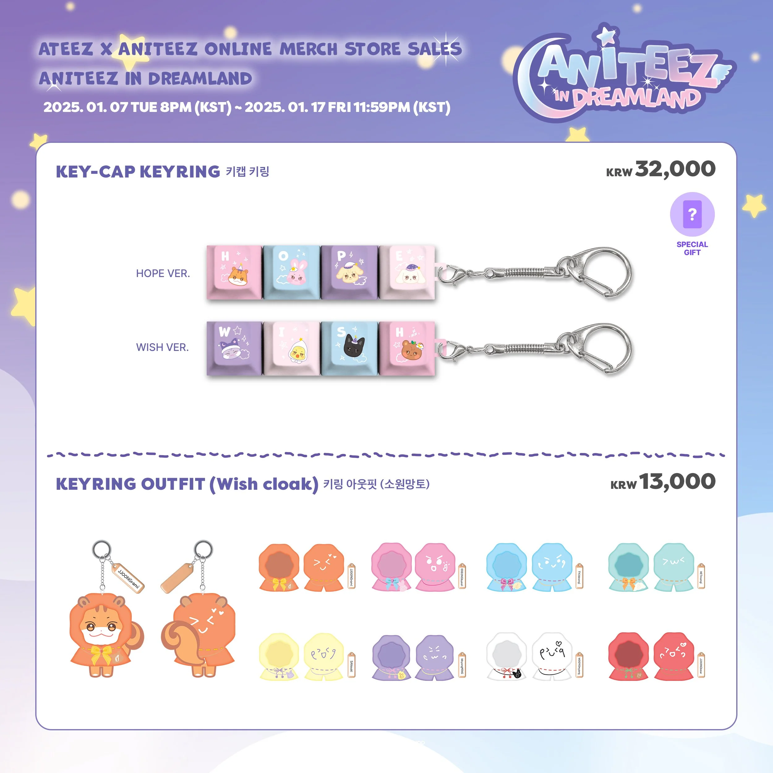 ATEEZ [Aniteez in Dreamland] - OFFICIAL MD MINI FACE KEYRING - Image 5