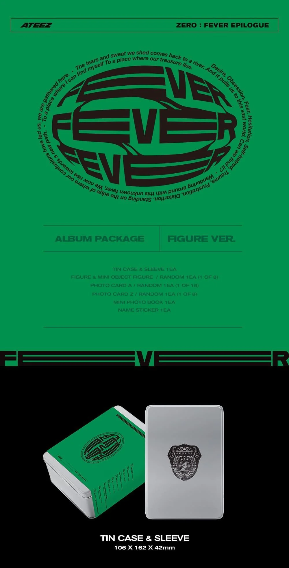 *KQ SHOP BENEFIT POB* ATEEZ - 1st Repackage Album [ZERO : FEVER EPILOGUE] (Diary Ver.) (FIGURE Ver.) - Image 3