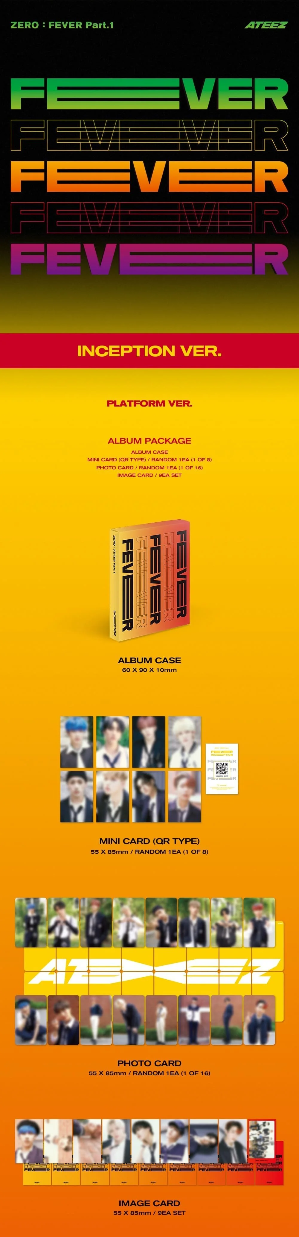 *KQ POB SHOP BENEFIT* ATEEZ - 5th Mini Album [ZERO : FEVER Part.1] (THANXX Ver. / INCEPTION Ver. / DIARY Ver.) (PLATFORM Ver.) - Image 3