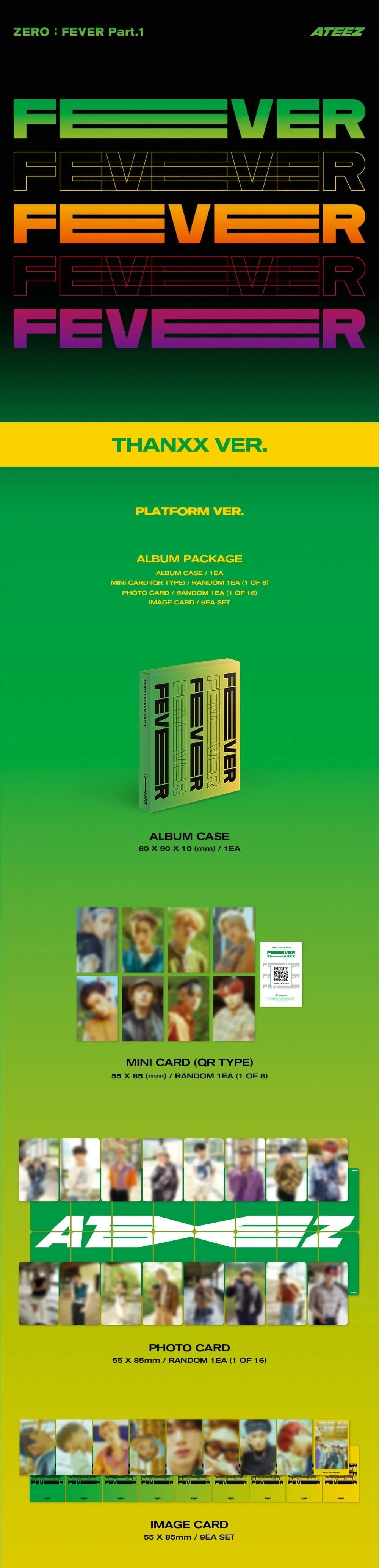 *KQ POB SHOP BENEFIT* ATEEZ - 5th Mini Album [ZERO : FEVER Part.1] (THANXX Ver. / INCEPTION Ver. / DIARY Ver.) (PLATFORM Ver.) - Image 4