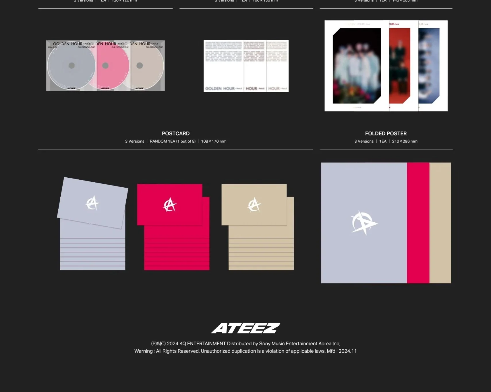 *Hello82 POBs* ATEEZ - GOLDEN HOUR : PART.2 11TH MINI ALBUM PHOTOBOOK - Image 3