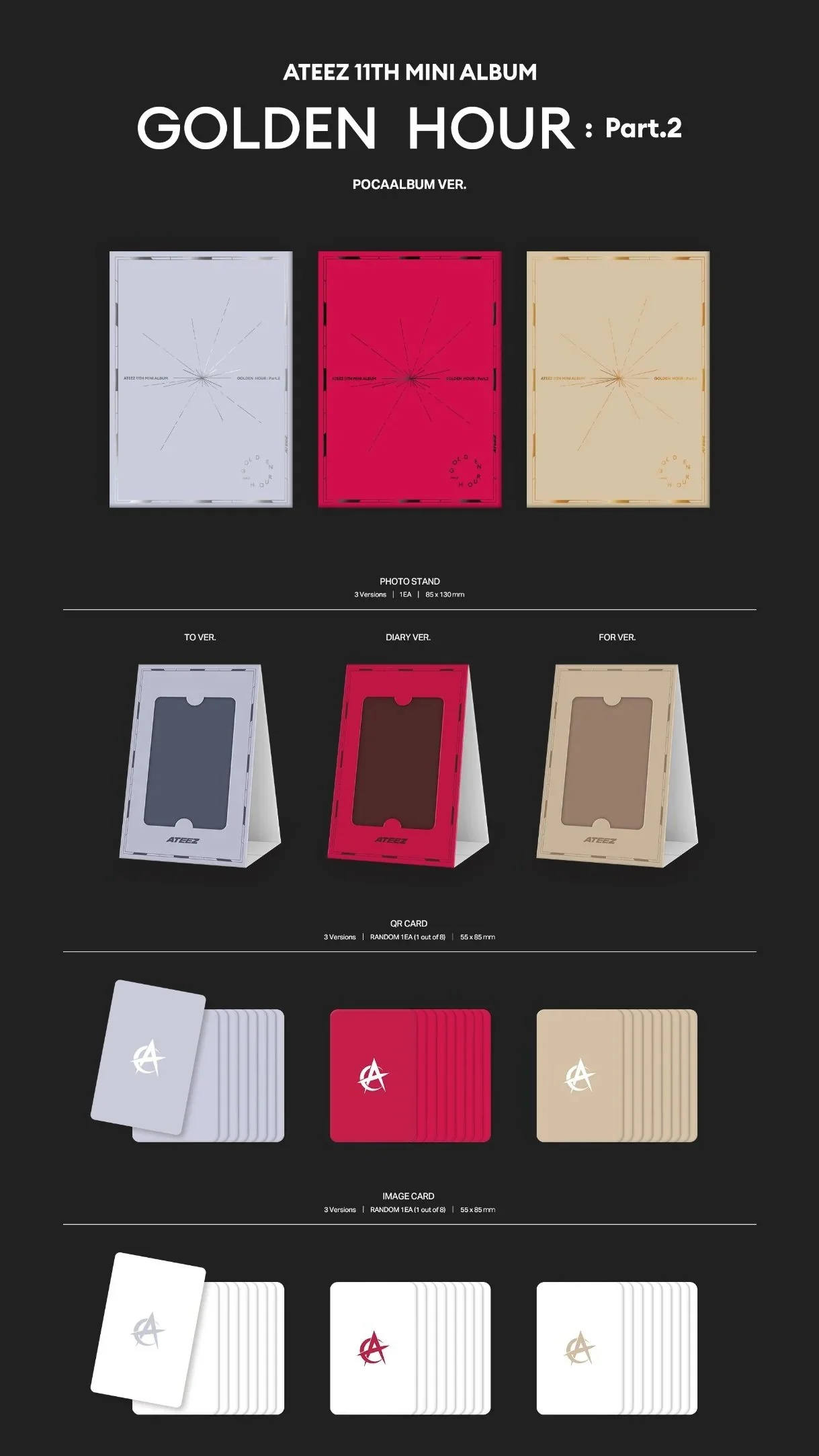 *TOKTOQ POB* ATEEZ - GOLDEN HOUR : PART.2 11TH MINI ALBUM POCAALBUM SET - Image 5