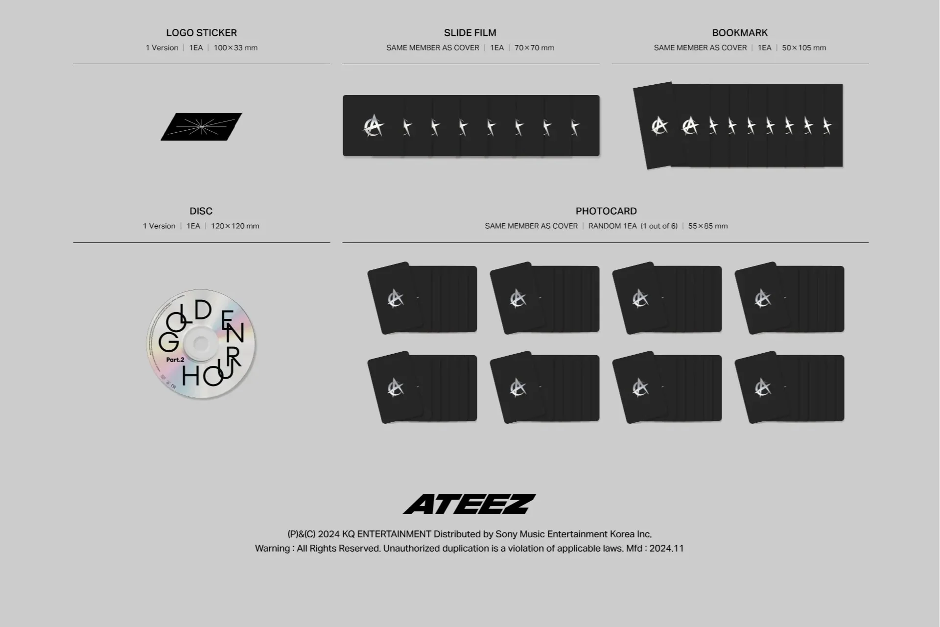 *MINIRECORD BENEFIT* ATEEZ - GOLDEN HOUR : PART.2 11TH MINI ALBUM DIGIPACK - Image 5