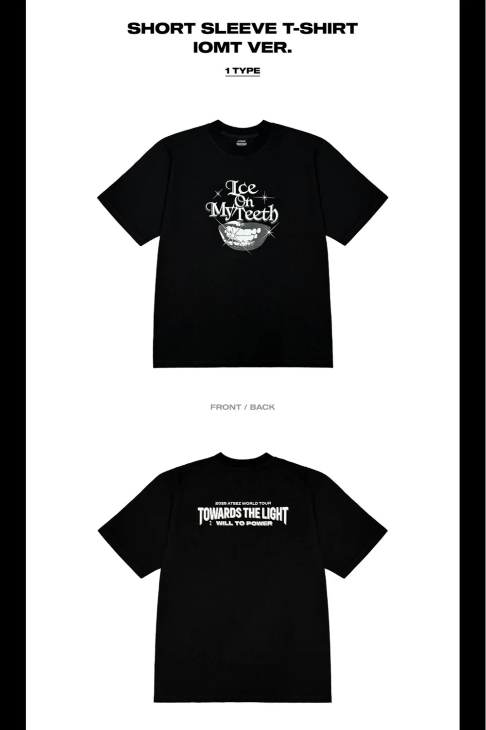 ATEEZ - TOWARDS THE LIGHT : WILL TO POWER WORLD TOUR POP-UP STORE IN EUROPE OFFICIAL MD - SHORT SLEEVE T-SHIRT IOMT VER - Image 3