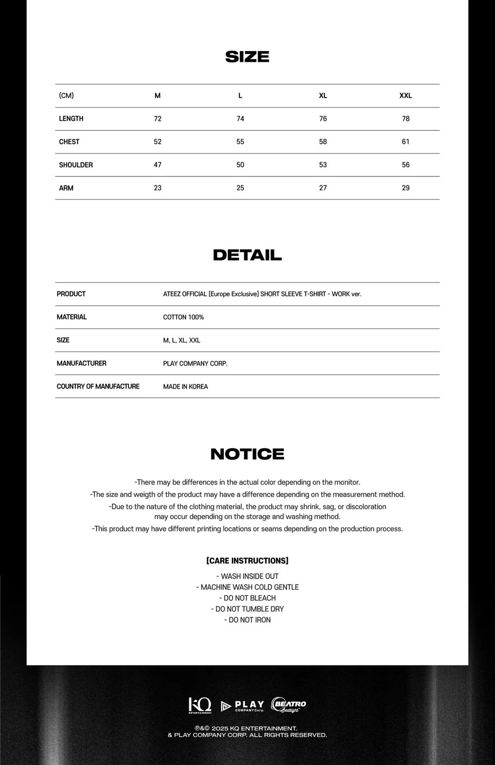 ATEEZ - TOWARDS THE LIGHT : WILL TO POWER WORLD TOUR POP-UP STORE IN EUROPE OFFICIAL MD - SHORT SLEEVE T-SHIRT WORK VER - Image 5