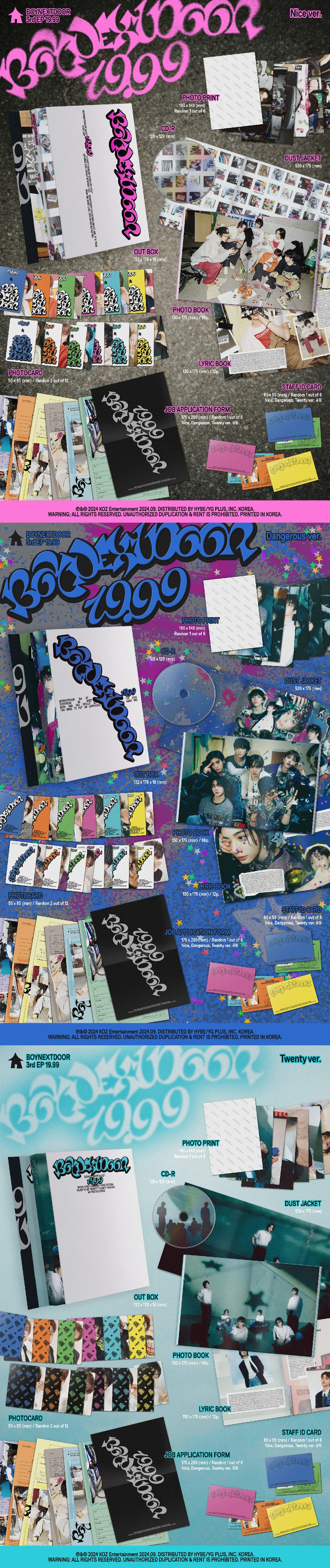 BOYNEXTDOOR - 3rd EP [19.99] (Nice Ver. / Dangerous Ver. / Twenty Ver.) - Image 5