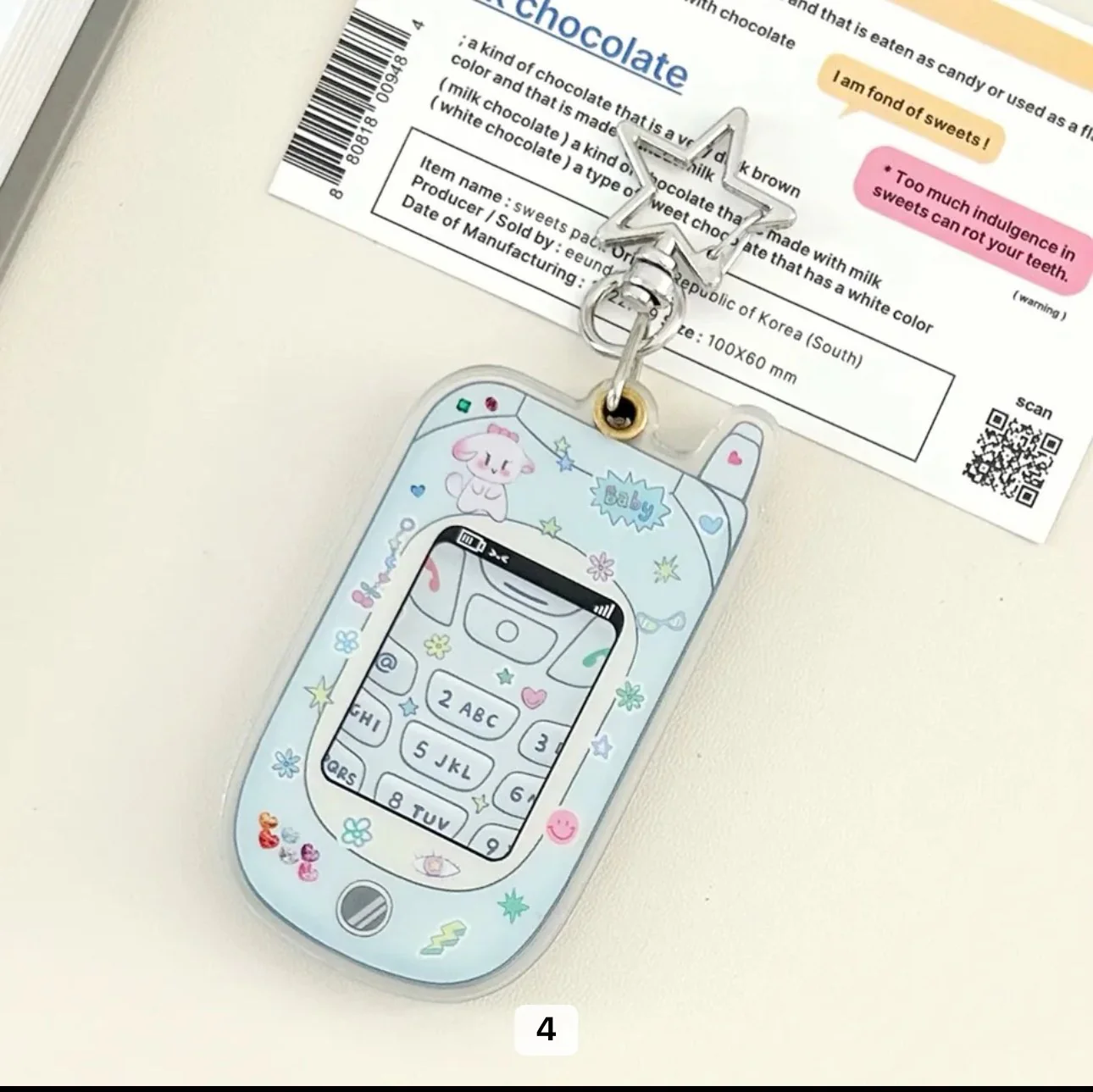 Kawaii Mobile ID Photo Holder Key Ring - Image 6