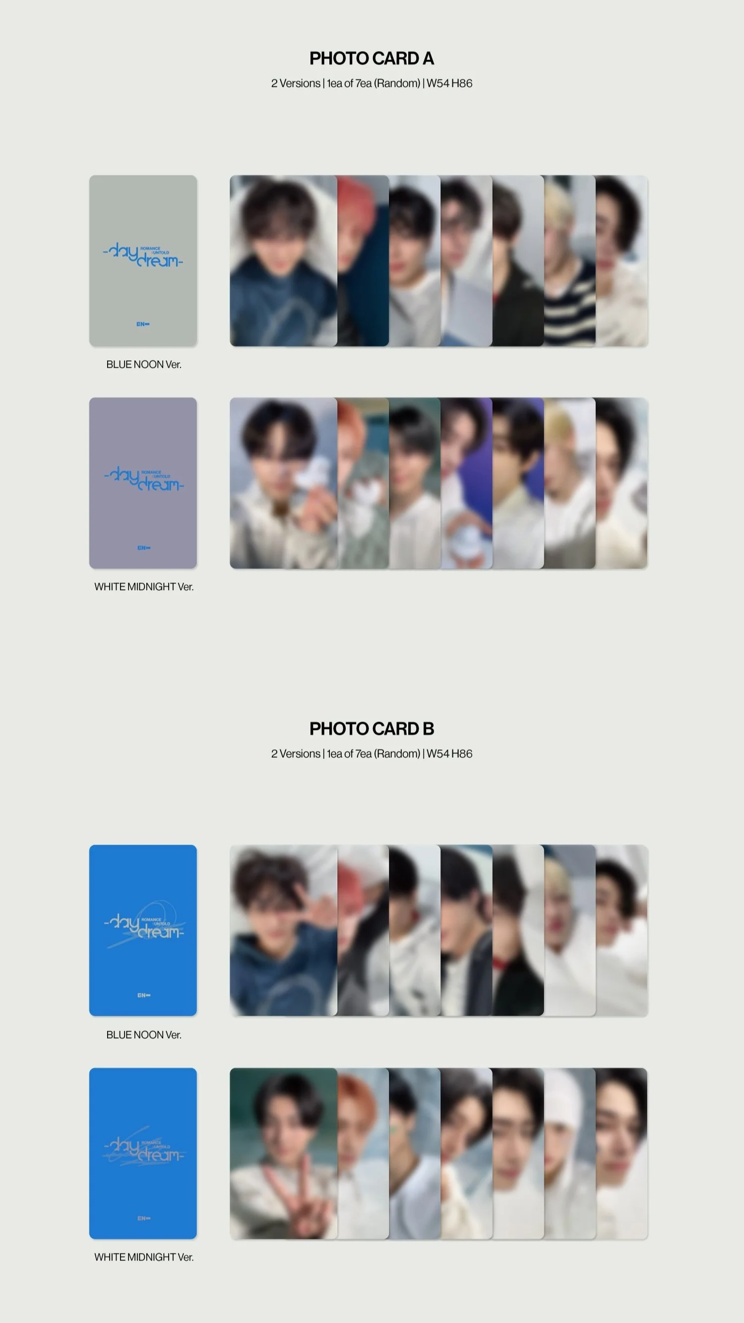 *WEVERSE POB* ENHYPEN - 2nd Album [ROMANCE : UNTOLD -daydream-] (BLUE NOON Ver. / WHITE MIDNIGHT Ver.) - Image 7