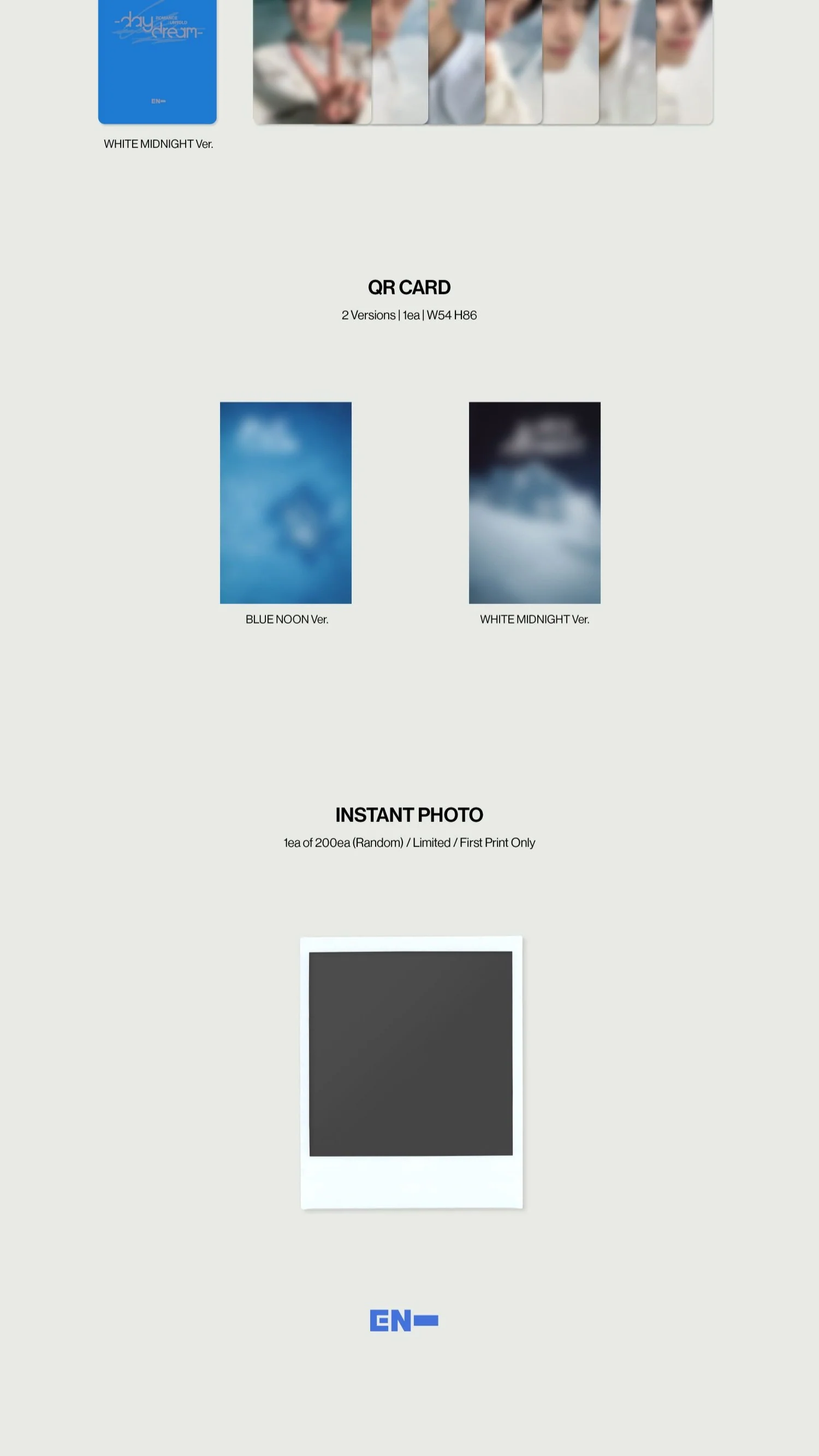 *WEVERSE POB* ENHYPEN - 2nd Album [ROMANCE : UNTOLD -daydream-] (BLUE NOON Ver. / WHITE MIDNIGHT Ver.) - Image 8