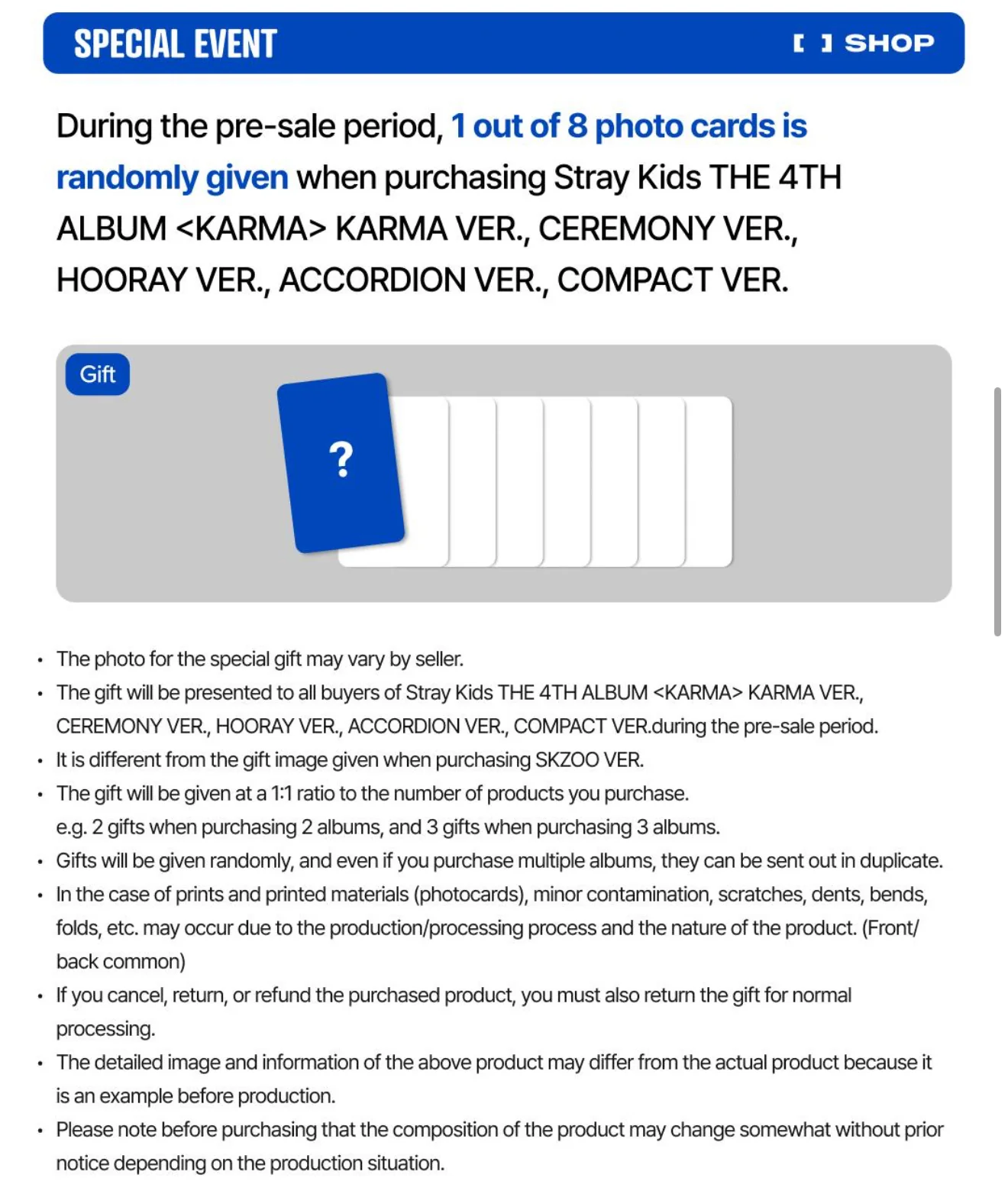 *FANS BENEFIT* Stray Kids 4th Full Album [KARMA] (ACCORDION Ver.) - Image 3