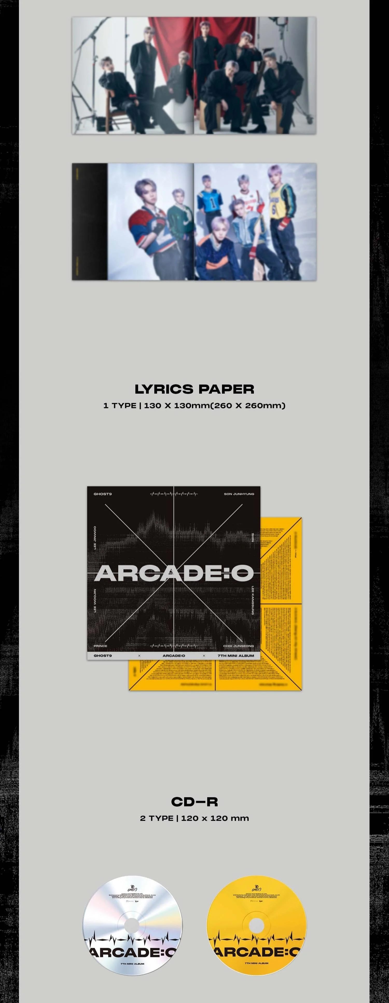 GHOST9 7th Mini Album [ARCADE : O] (BLACK Ver. / YELLOW Ver.) - Image 3