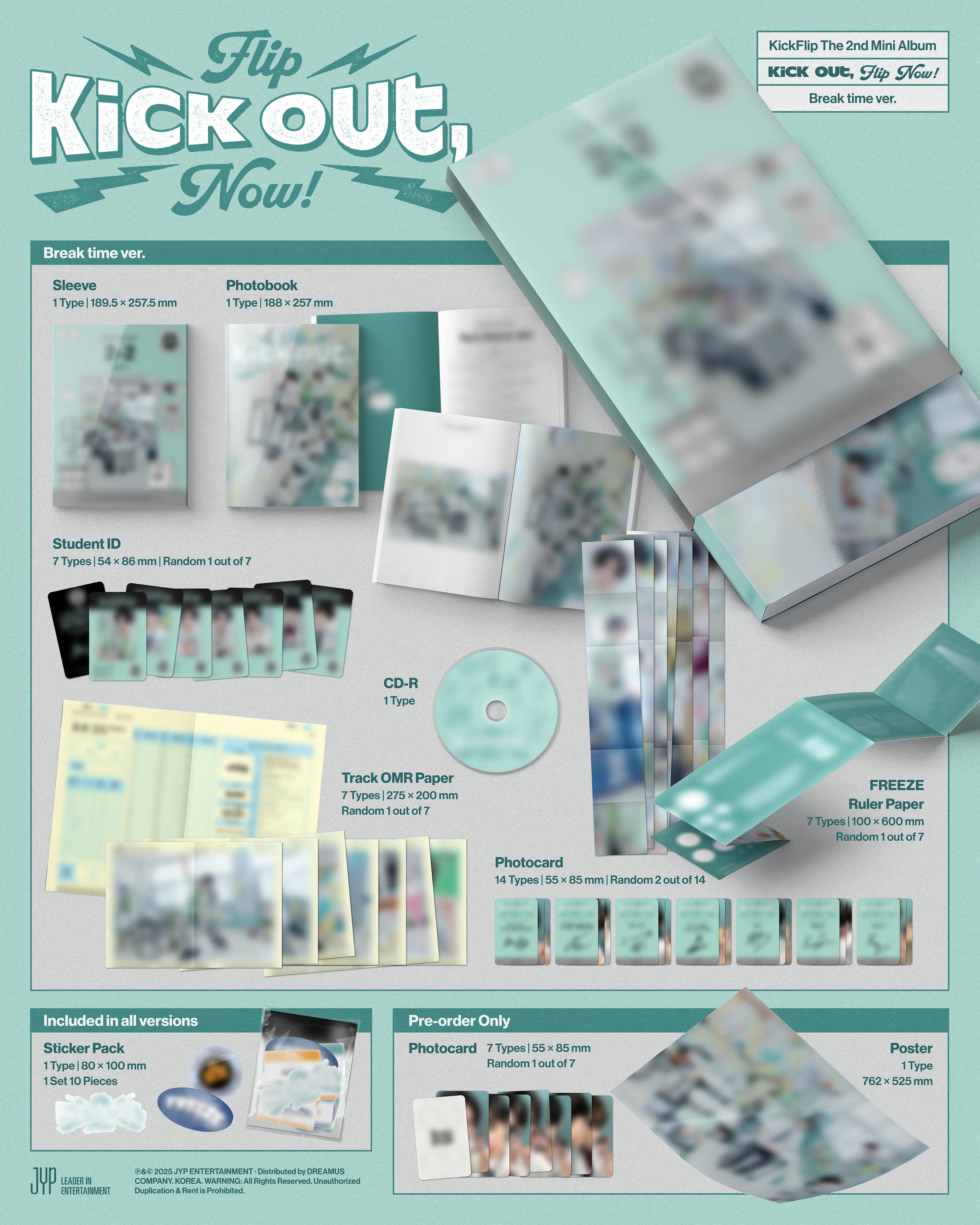 *SOUNDWAVE POB* KickFlip 2nd Mini Album [Kick Out, Flip Now!] (Class time Ver. /Break time Ver. /After School Ver.) - Image 4