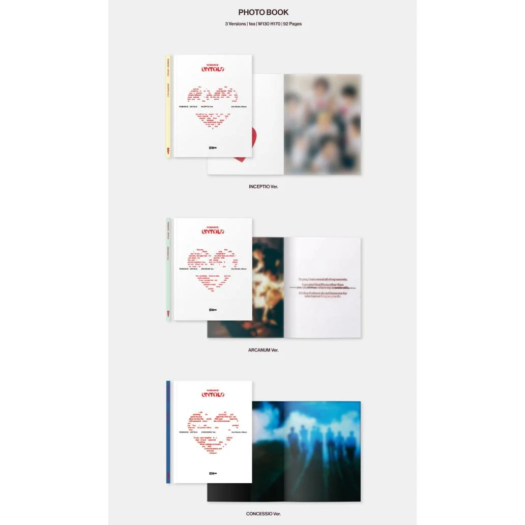ENHYPEN 2nd Album [ROMANCE : UNTOLD] (INCEPTIO Ver. / ARCANUM Ver. / CONCESSIO Ver.) K-pop full music albums from Korea - Image 3