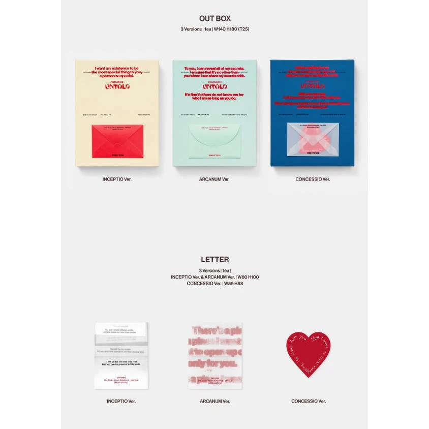 ENHYPEN 2nd Album [ROMANCE : UNTOLD] (INCEPTIO Ver. / ARCANUM Ver. / CONCESSIO Ver.) K-pop full music albums from Korea - Image 4