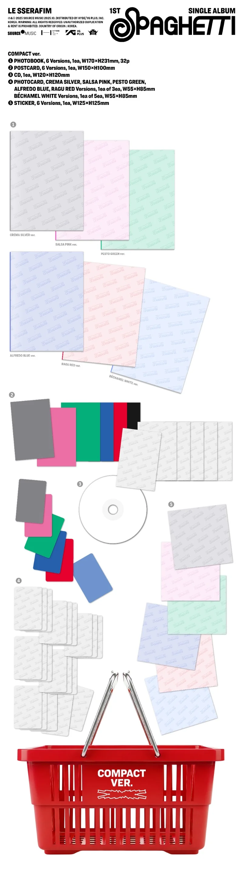 LE SSERAFIM - 1st Single Album [SPAGHETTI] (All Versions) - Image 6