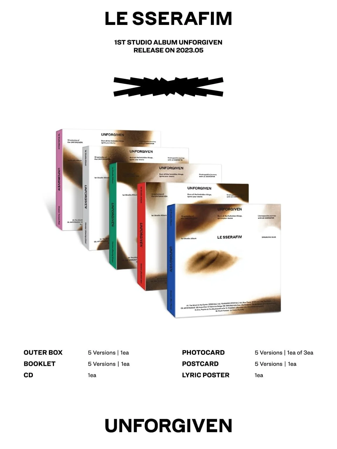 LE SSERAFIM 1st Studio Album [UNFORGIVEN] (COMPACT ver.) - Image 2