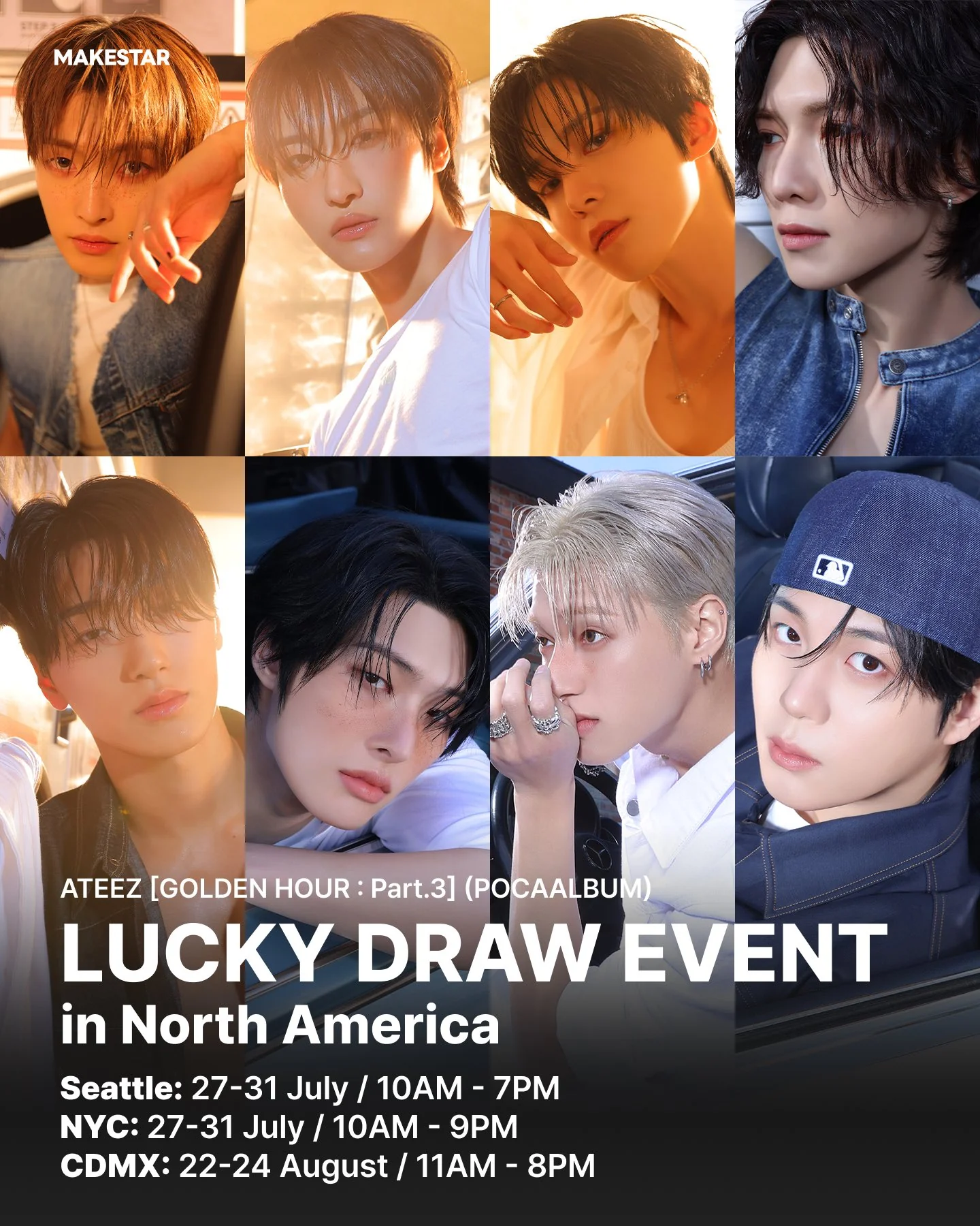 *MAKESTAR LD IN NORTH AMERICA* ATEEZ 12TH MINI ALBUM [GOLDEN HOUR : Part.3](POCAALBUM) Mexico Exclusive