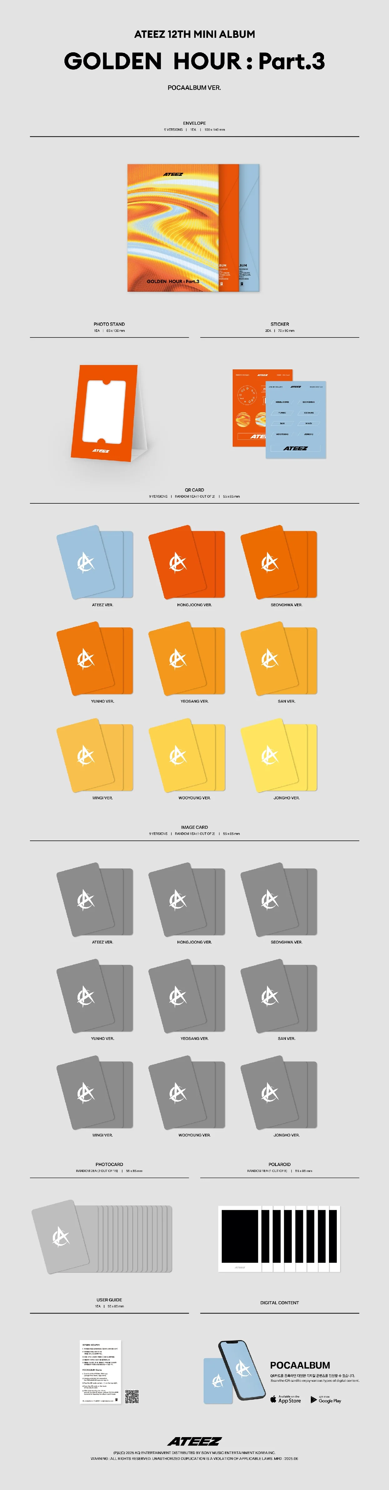 *WITHMUU POB* ATEEZ 12TH MINI ALBUM [GOLDEN HOUR : Part.3](POCAALBUM) - Image 4