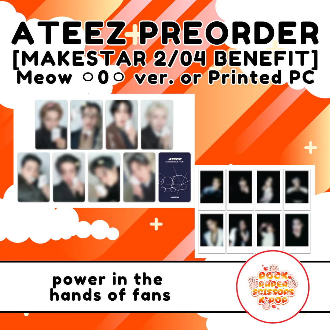 *MAKESTAR 2/04 "MEOW" BENEFIT* ATEEZ 13TH MINI ALBUM [GOLDEN HOUR : Part.4](POCAALBUM)