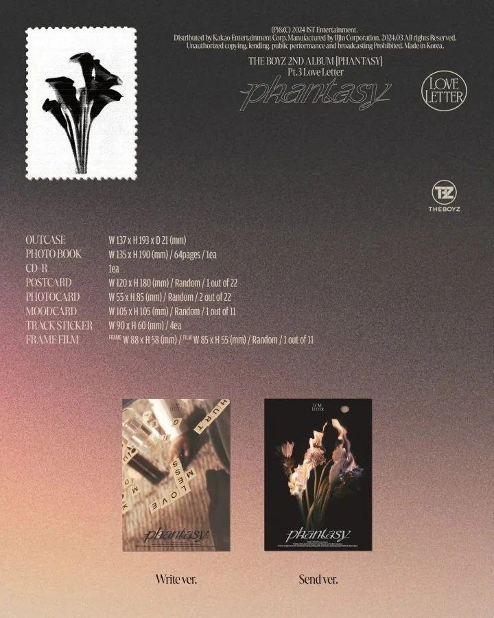 THE BOYZ - [PHANTASY : PT.3 LOVE LETTER] 2nd Album 2 Version - Image 4