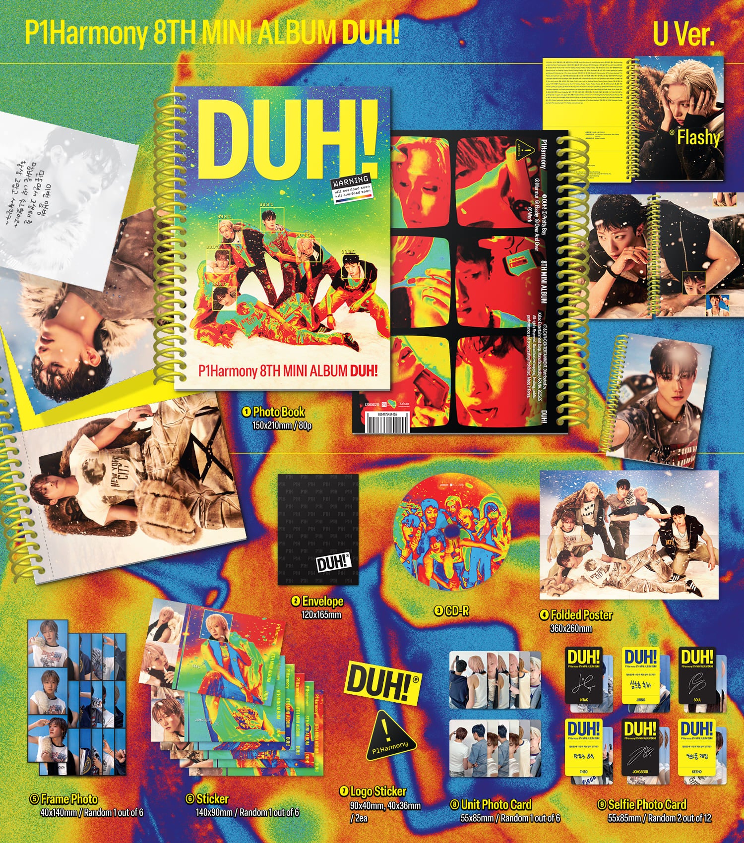P1Harmony - 8th Mini Album [DUH!] (D Ver. / U Ver.) - Image 3