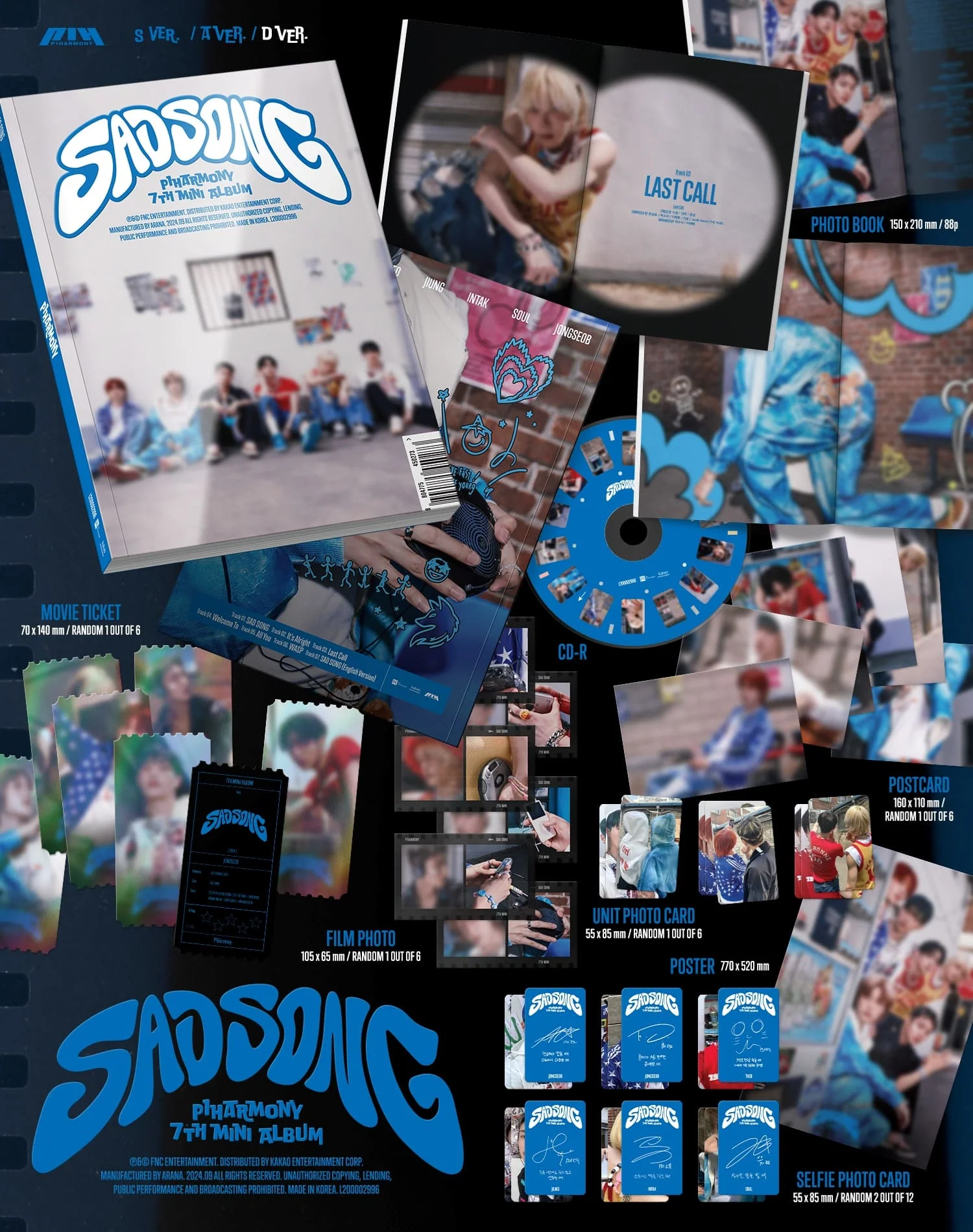 P1Harmony - 7th Mini Album [SAD SONG] (S Ver. / A Ver. / D Ver.) - Image 4