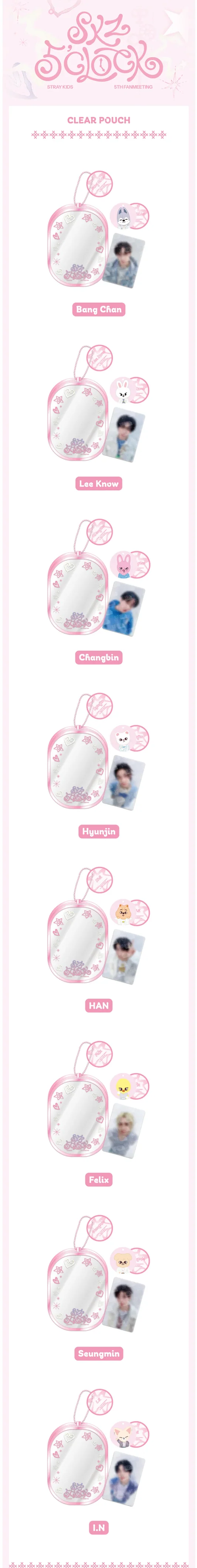 STRAY KIDS - SKZ 5'CLOCK 5TH FAN MEETING OFFICIAL MD CLEAR POUCH - Image 3