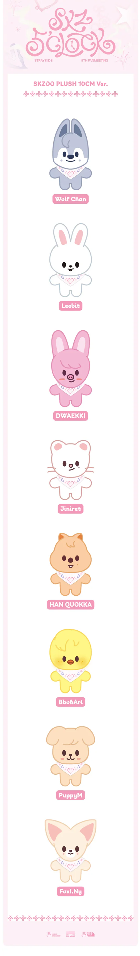 STRAY KIDS - SKZ 5'CLOCK 5TH FAN MEETING OFFICIAL MD SKZOO PLUSH 10CM VER - Image 3