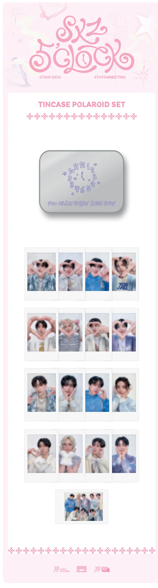 STRAY KIDS - SKZ 5'CLOCK 5TH FAN MEETING OFFICIAL MD TINCASE POLAROID SET - Image 3