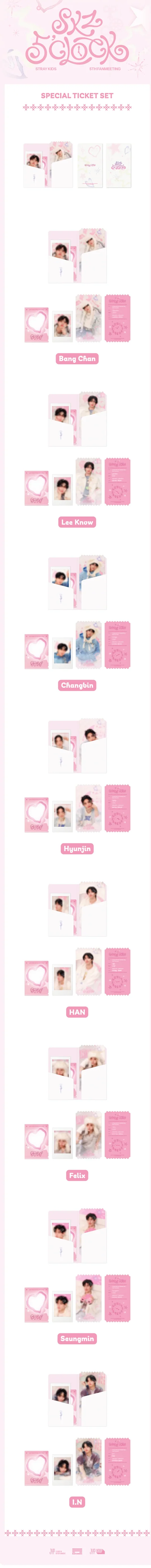 STRAY KIDS - SKZ 5'CLOCK 5TH FAN MEETING OFFICIAL MD SPECIAL TICKET SET - Image 3