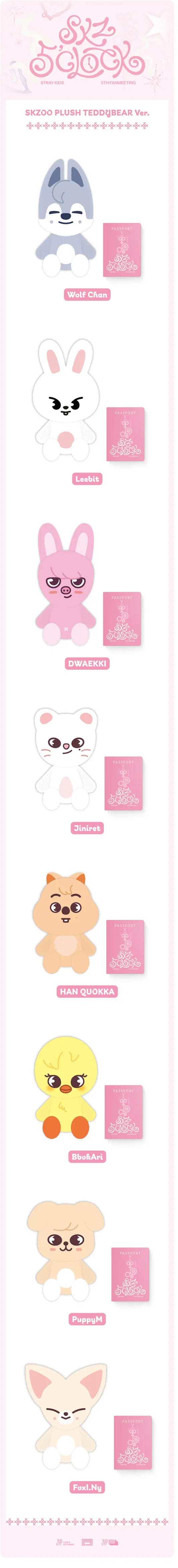 STRAY KIDS - SKZ 5'CLOCK 5TH FAN MEETING OFFICIAL MD SKZOO PLUSH TEDDY BEAR VER - Image 3