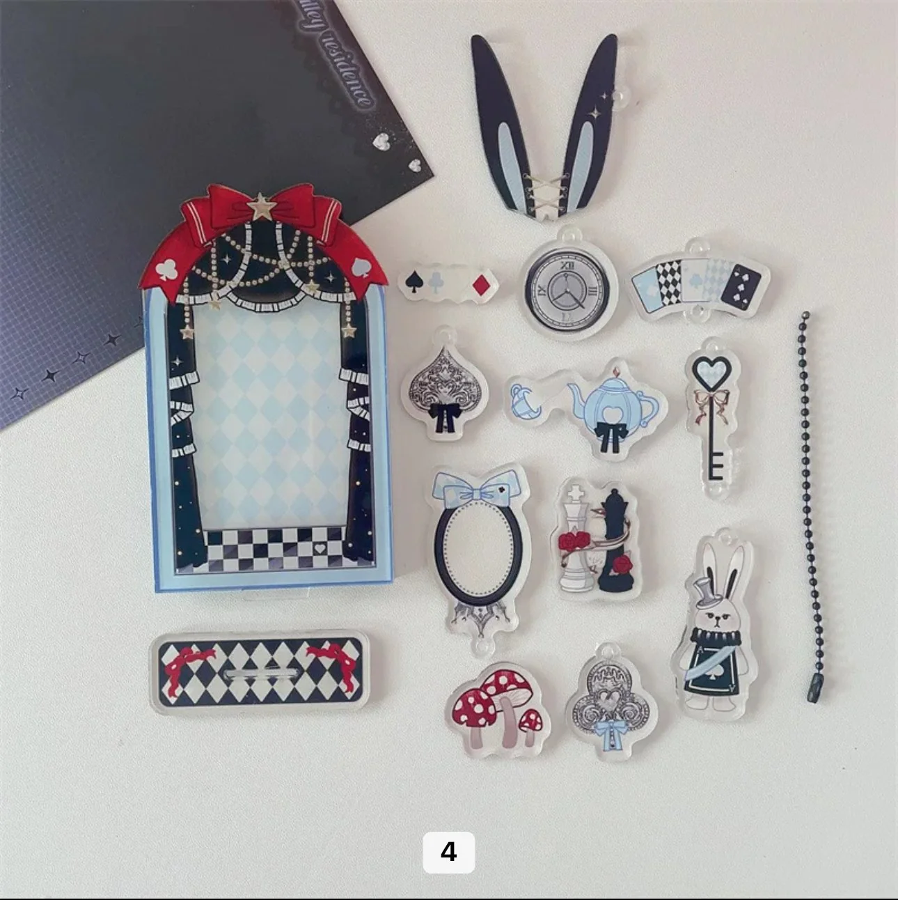 Acrylic Photocard Frame - Red or Blue Wonderland - Key Charm or Standee - Image 3