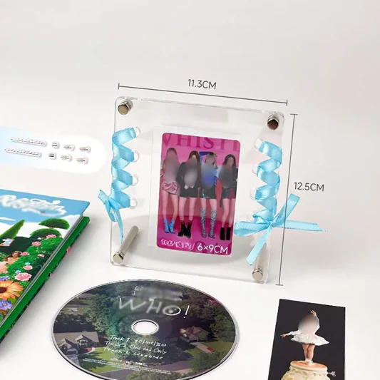 Acrylic Photocard Display Stand for Photocards with Ribbon Details - Image 3