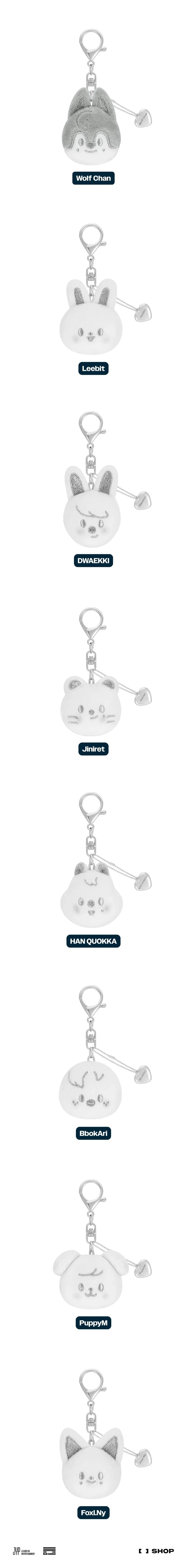 STRAY KIDS - dominATE : celebrATE WORLD TOUR OFFICIAL MD SKZOO FACE KEYRING SILVER Ver - Image 2