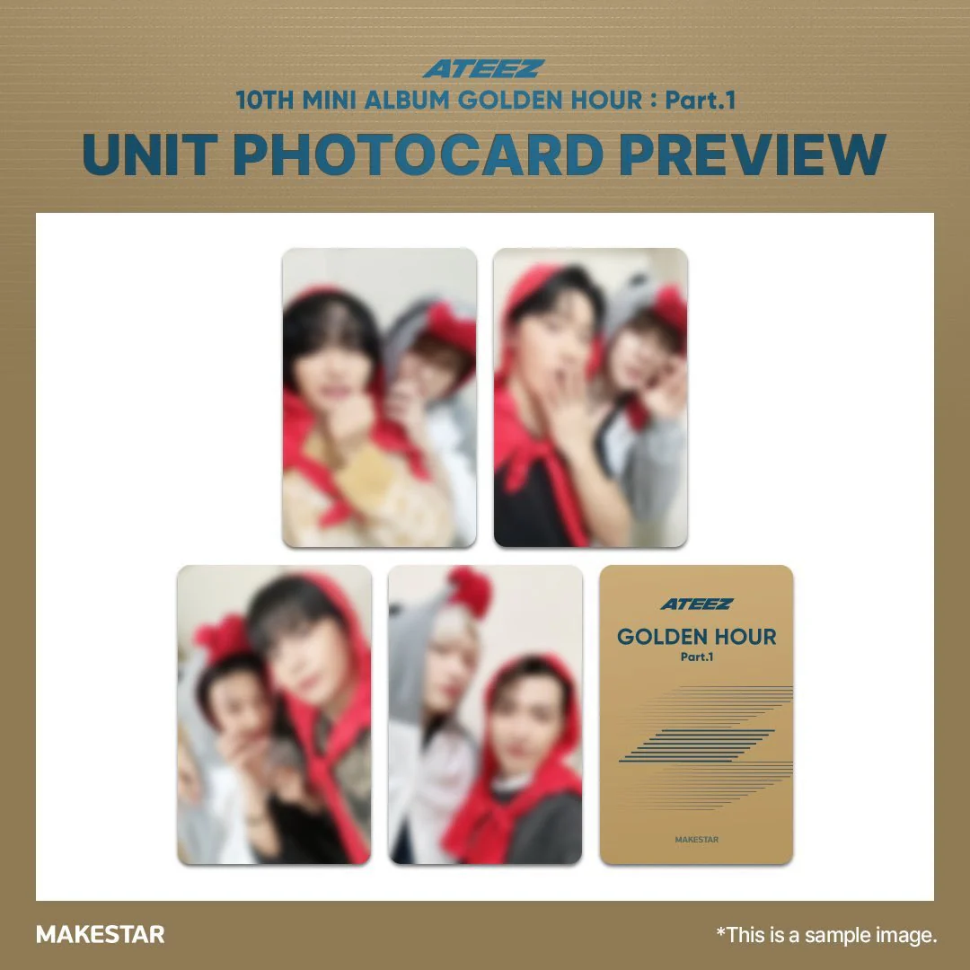 *MAKESTAR Hood (Wolf) Preorder Benefit Photocard* ATEEZ 10th Mini Album [GOLDEN HOUR : Part.1] (BLUE HOUR Ver. / DIARY Ver. / GOLDEN HOUR Ver.) - Image 5