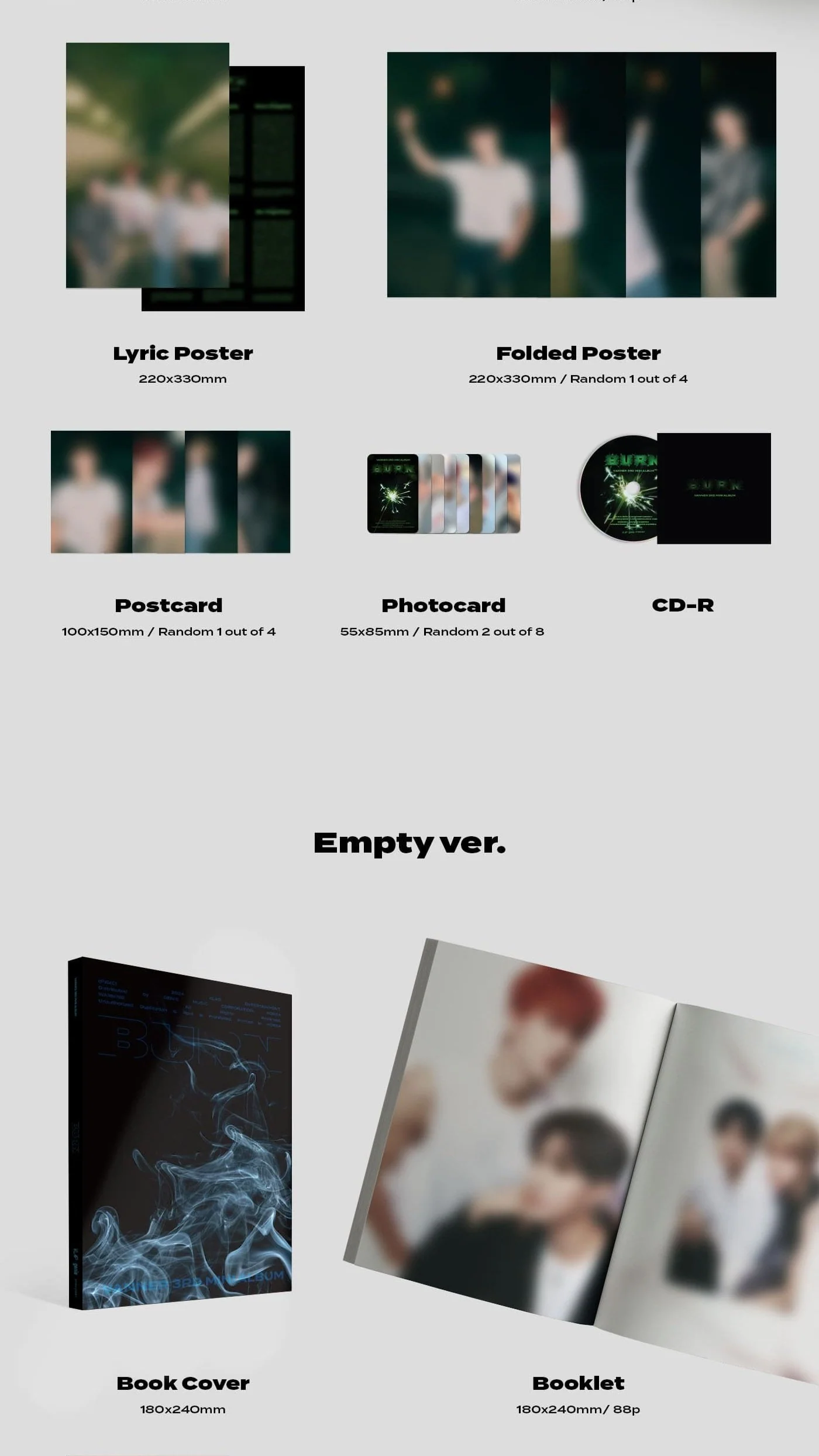 VANNER - 3rd Mini Album [BURN] (Spark Start Ver. / Sparkle Ver. / Empty Ver.) (SPECIAL GIFT: 1 POB Set) - Image 4
