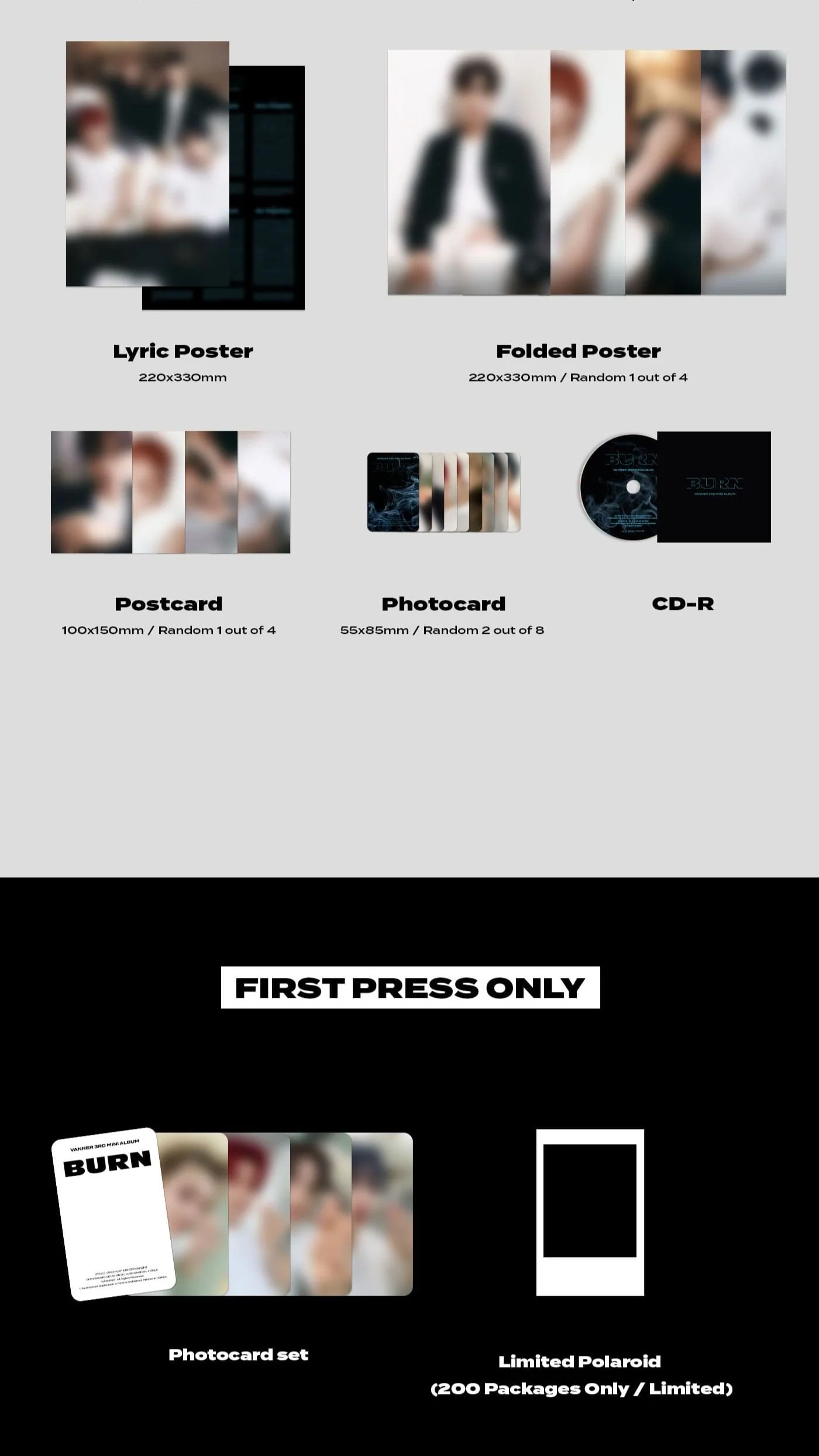 VANNER - 3rd Mini Album [BURN] (Spark Start Ver. / Sparkle Ver. / Empty Ver.) (SPECIAL GIFT: 1 POB Set) - Image 5