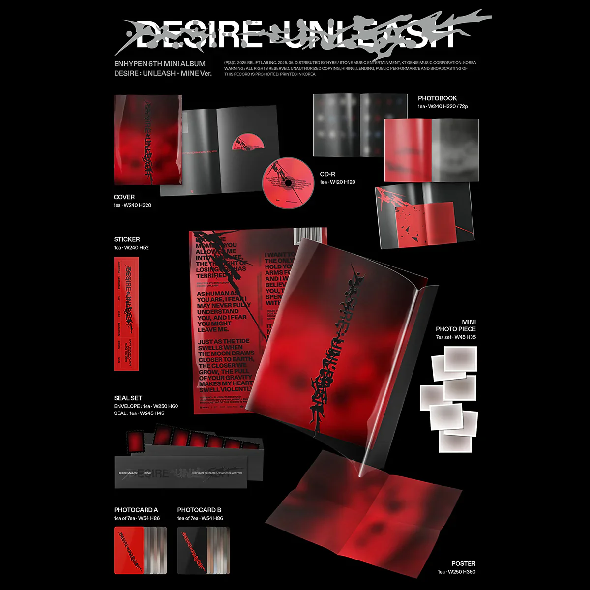 *WEVERSE POB* ENHYPEN - 6th Mini Album [DESIRE : UNLEASH] (MAKE Ver. / YOU Ver. / MINE Ver.) - Image 4