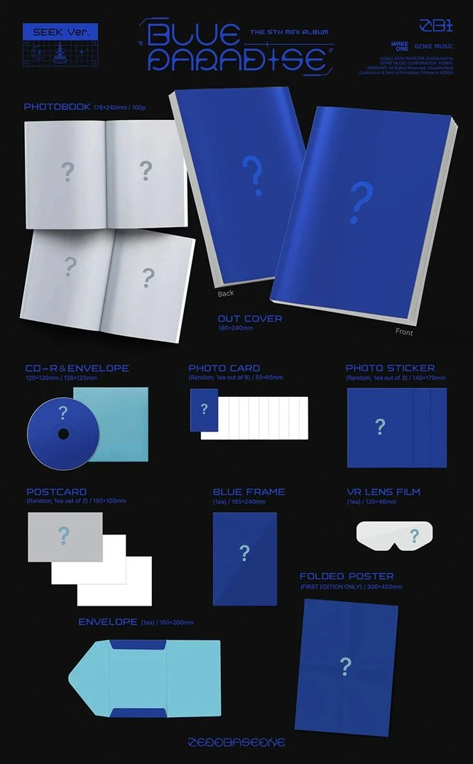 ZEROBASEONE - BLUE PARADISE 5TH MINI ALBUM (Seek Ver / Hide Ver) - Image 3