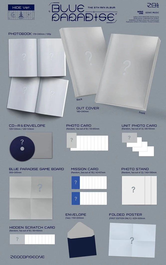 ZEROBASEONE - BLUE PARADISE 5TH MINI ALBUM (Seek Ver / Hide Ver) - Image 4