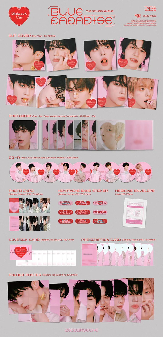 ZEROBASEONE - BLUE PARADISE 5TH MINI ALBUM (Digipack Ver) (Random Album + Member Request) - Image 5